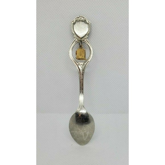 Reno The Biggest Little City In The World Silver Spoon & Golden Charm Attached - Picture 4 of 8